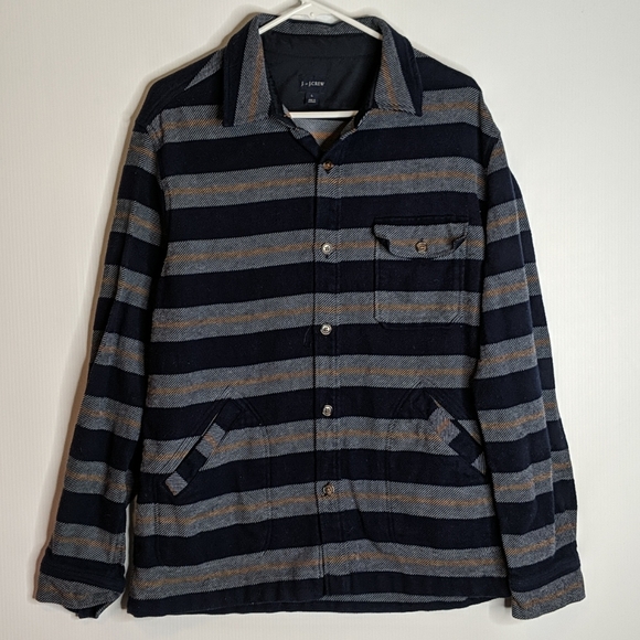 J. Crew Other - J Crew Shacket 100% Cotton Men"s  Stripe Large